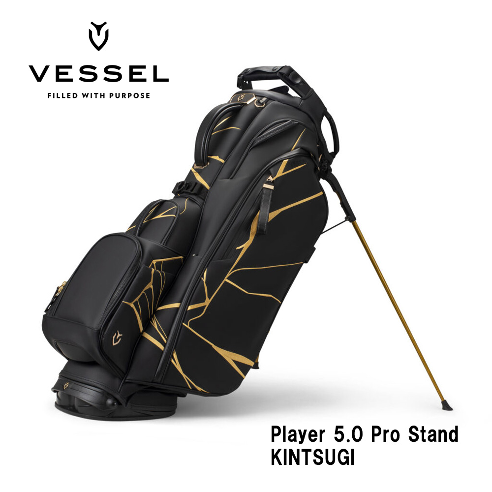 VESSEL ベゼル Player 5.0 Pro Stand スタンドキャディバッグ 9.5型 7分割 KUNTSUGI キンツギ（ストラップ：シングル）