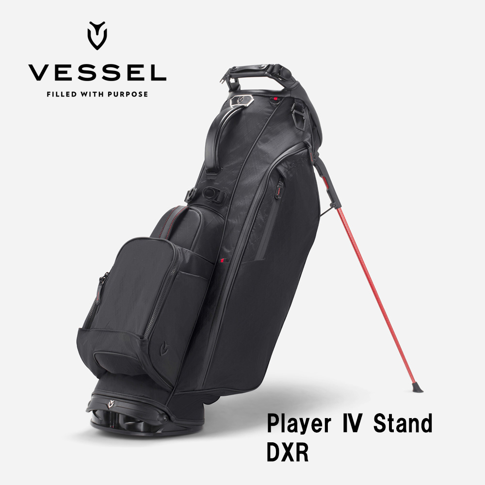 VESSEL ベゼル Player 4.0 Stand スタンドキャディバッグ 8.5型 6分割 DXR ブラック（ストラップ：シングル）