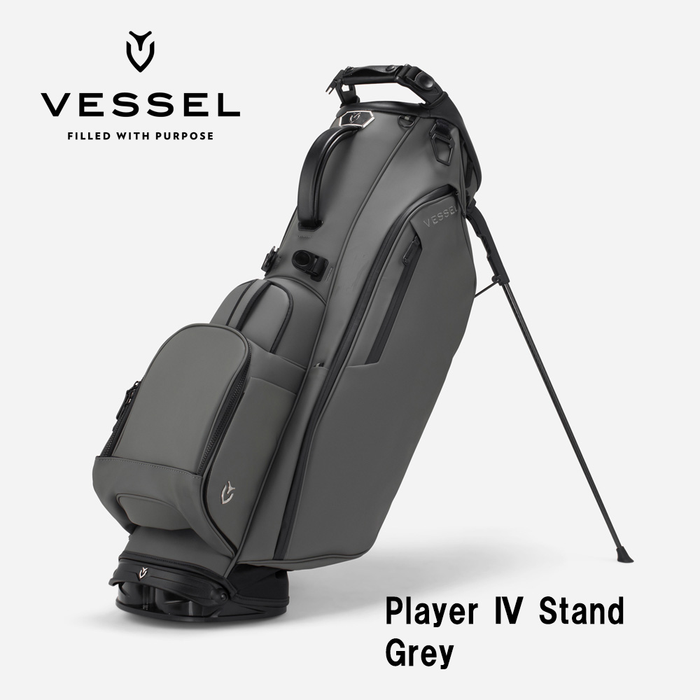 VESSEL ベゼル Player 4.0 Stand スタンドキャディバッグ 8.5型 6分割 Grey グレー（ストラップ：シングル）