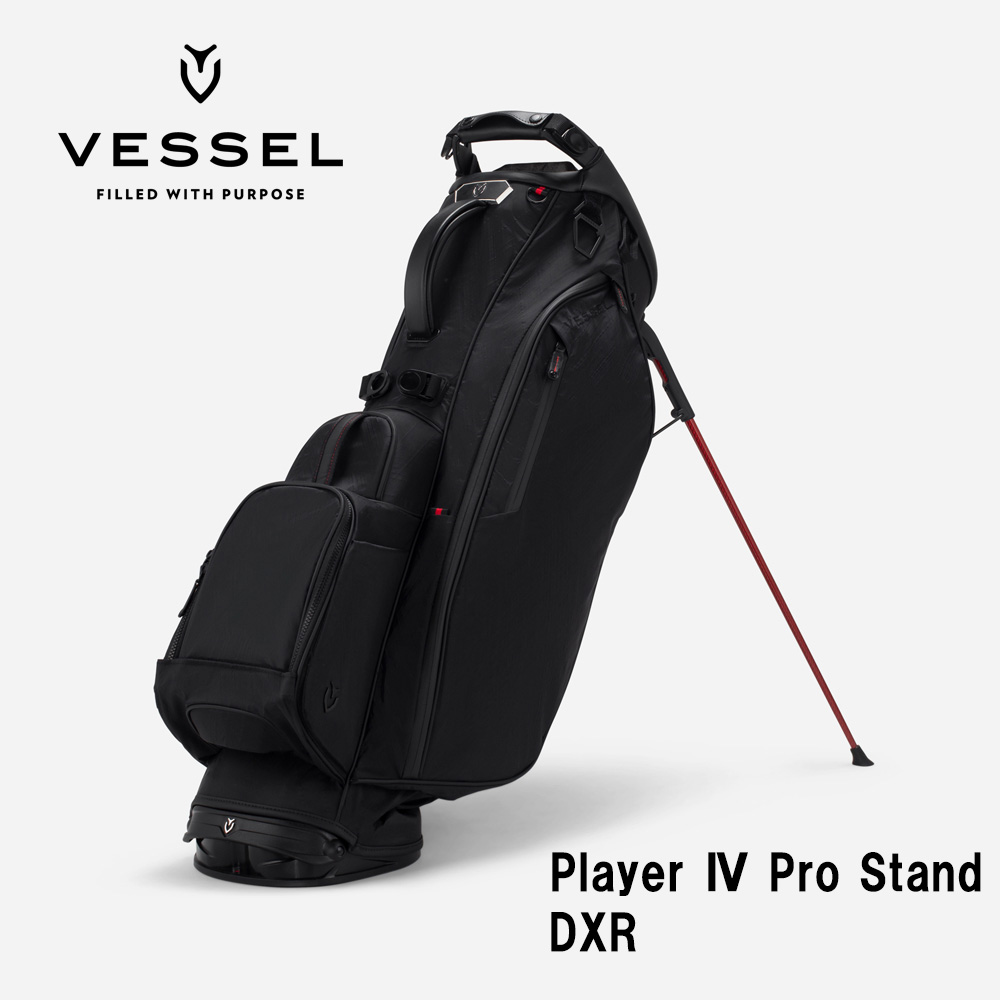 VESSEL ベゼル Player 4.0 Pro Stand スタンドキャディバッグ 9.5型 6分割 DXR ブラック（ストラップ：シングル）