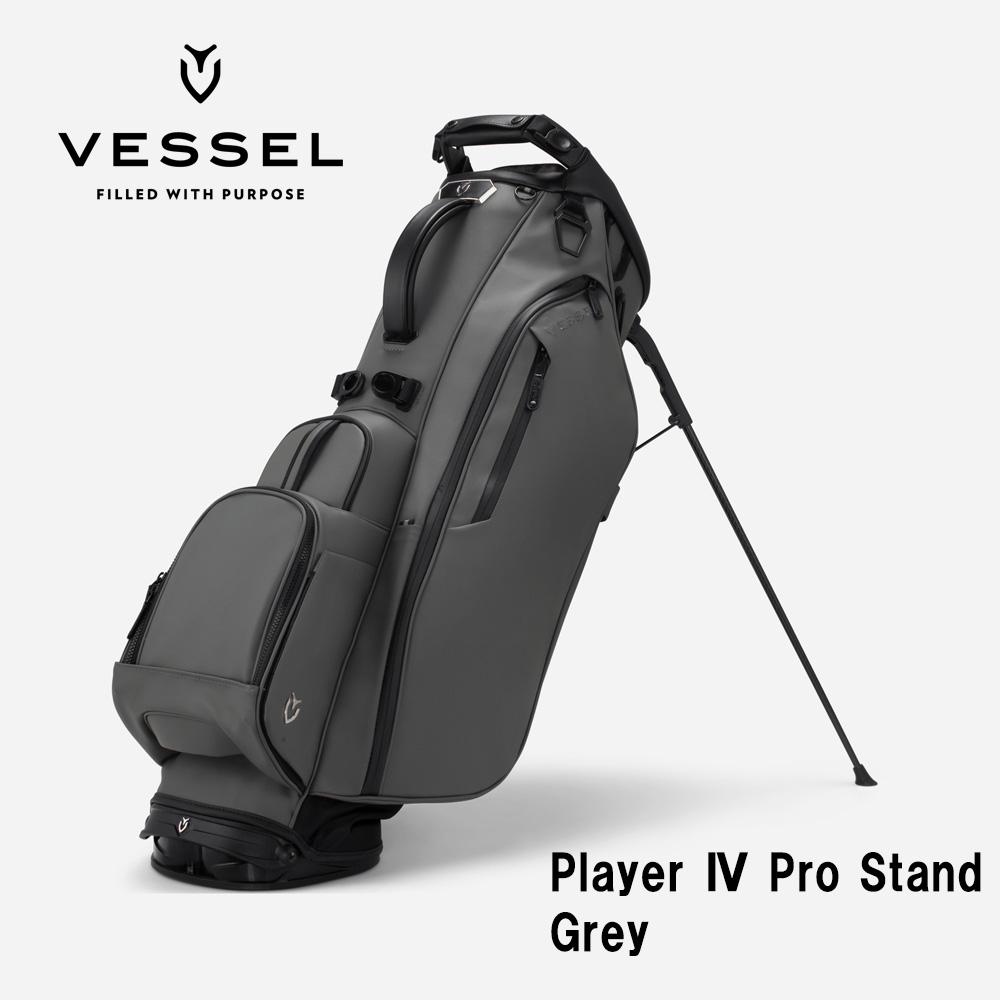 VESSEL ベゼル Player 4.0 Pro Stand スタンドキャディバッグ 9.5型 6分割 Grey グレー（ストラップ：シングル）