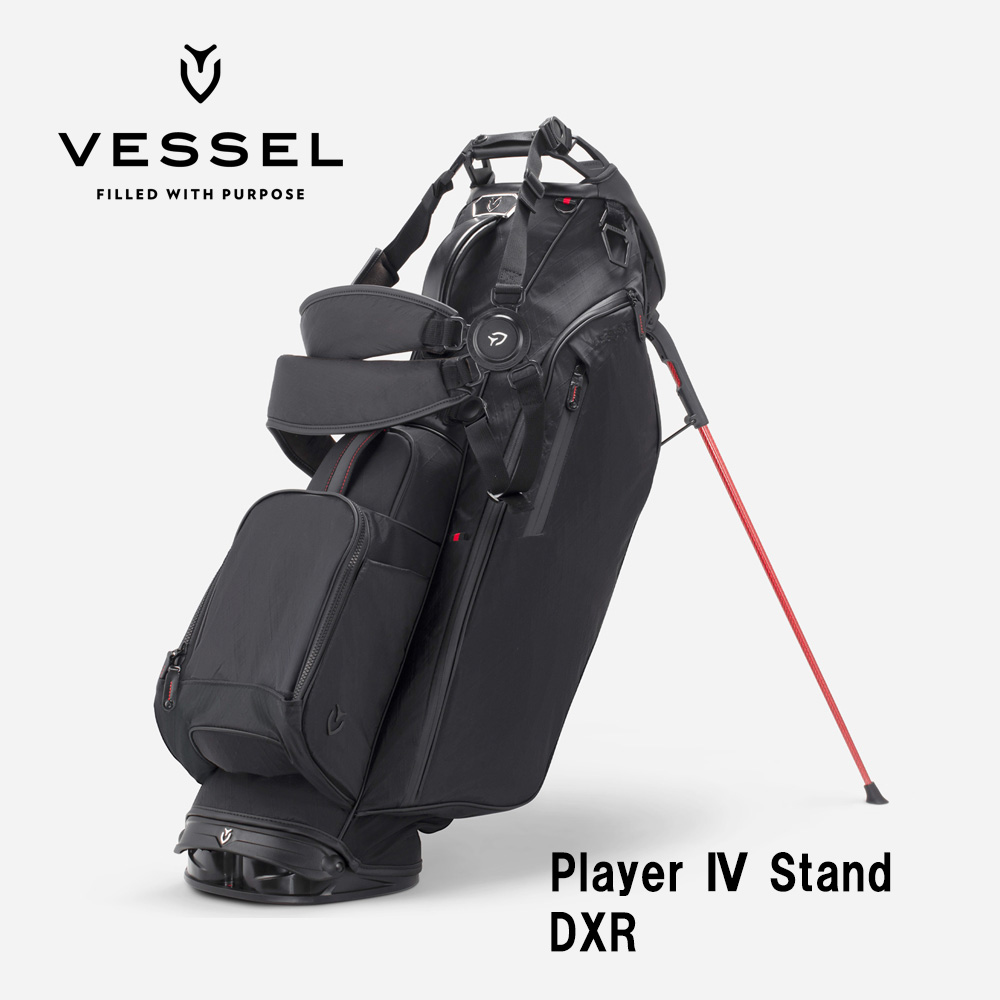 VESSEL ベゼル Player 4.0 Stand スタンドキャディバッグ 8.5型 6分割 DXR ブラック（ストラップ：ダブル）