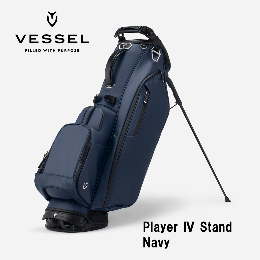 VESSEL ベゼル Player 4.0 Stand スタンドキャディバッグ 8.5型 6分割 Navy ネイビー（ストラップ：シングル）