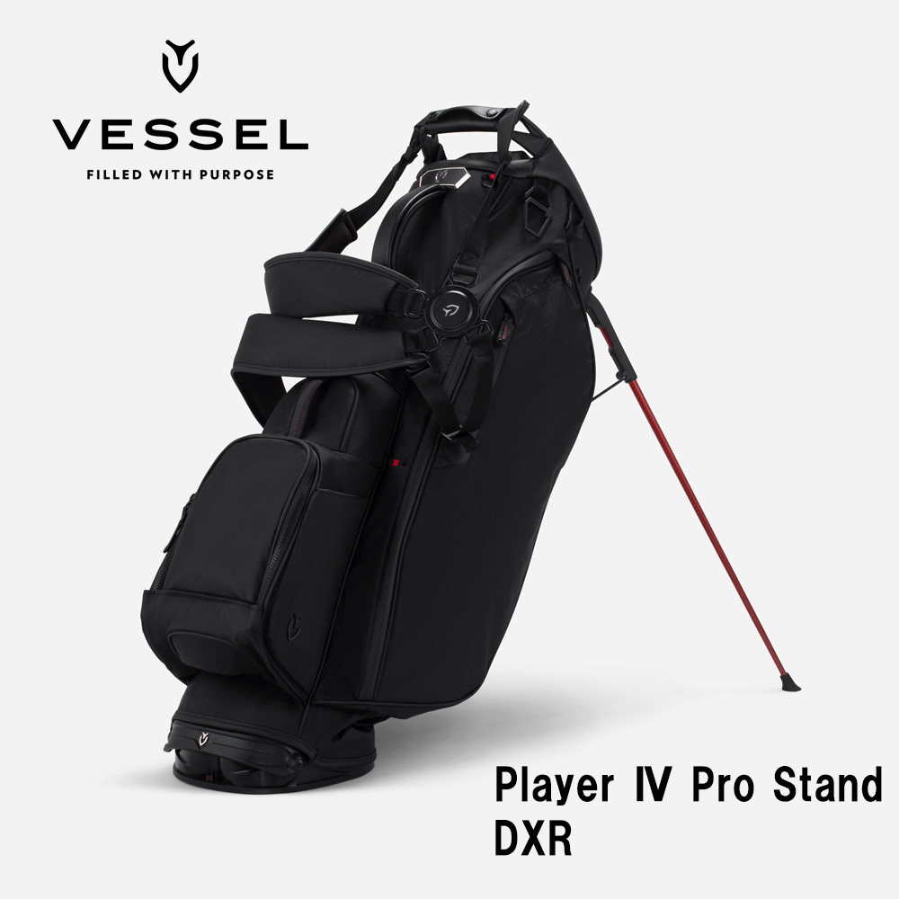 VESSEL ベゼル Player 4.0 Pro Stand スタンドキャディバッグ 9.5型 6分割 DXR ブラック（ストラップ：ダブル）