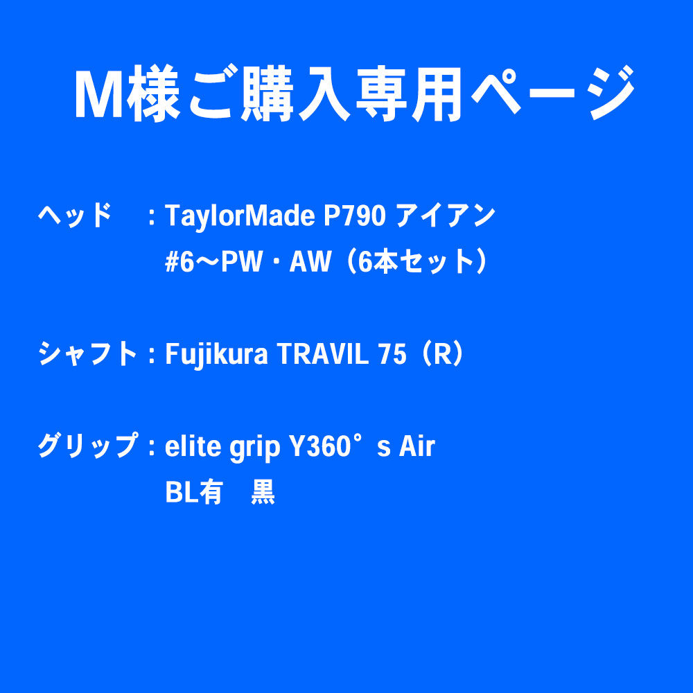 【M様ご購入専用ページ】TaylorMade P790 アイアン #6～PW・AW（6本セット）Fujikura TRAVIL 75（R） elite grip Y360°s BL有 黒
