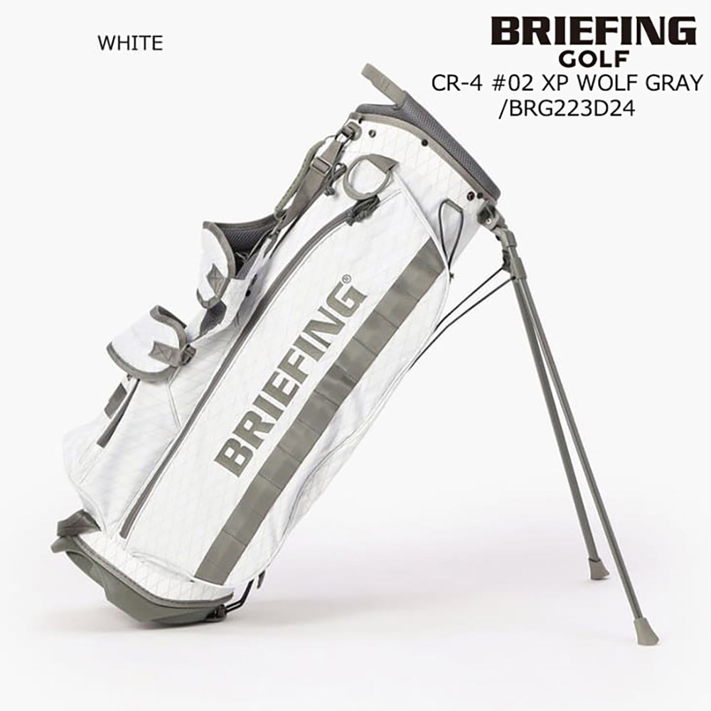 ブリーフィングゴルフ/BRIEFING/2022FW/BRG223D24/CR-4 #02 XP WOLF GRAY/ウルフグレースタンドキャディバッグ（WHITE）