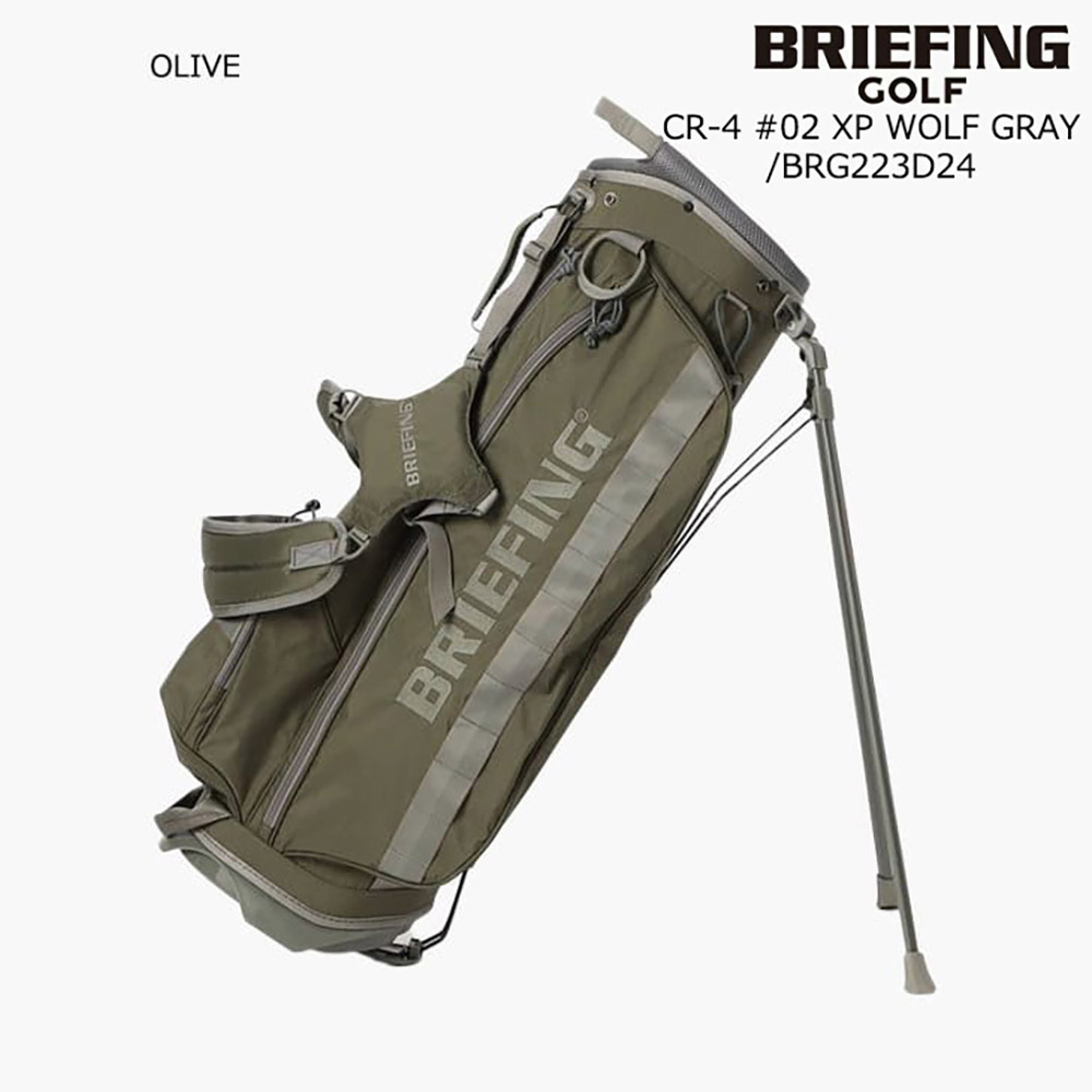 ブリーフィングゴルフ/BRIEFING/2022FW/BRG223D24/CR-4 #02 XP WOLF GRAY/ウルフグレースタンドキャディバッグ（OLIVE）